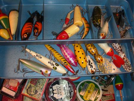 Tackle Box Filled with Vintage Lures